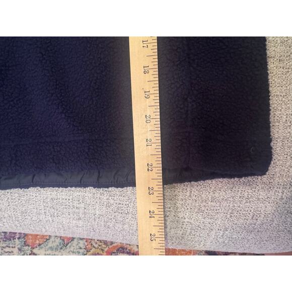 Columbia Sherpa Cropped Fleece Pullover Navy Blue White Women’s Size Small - Picture 10 of 11